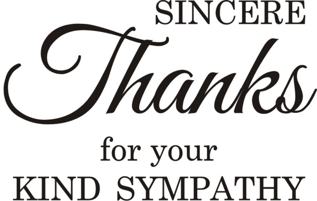 Sincerely Sympathy Thanks
